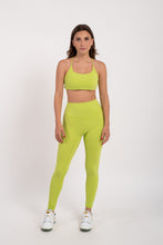 Cargar imagen en el visor de la galería, Blossom Lime Green Leggings