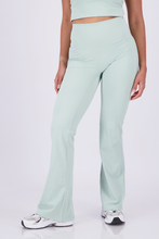 Cargar imagen en el visor de la galería, Solid  Leaf Green Flare Pants