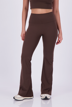 Cargar imagen en el visor de la galería, Solid  Chocolate Brown Flare Pants