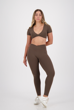 Cargar imagen en el visor de la galería, Ribbon Cedar Brown Leggings