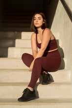 Cargar imagen en el visor de la galería, Solid Leggings Wine Red