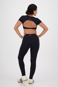 Ribbon Coal Black Leggings