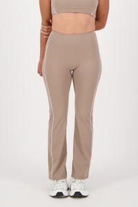 Contrast Taupe Brown Flare Pants