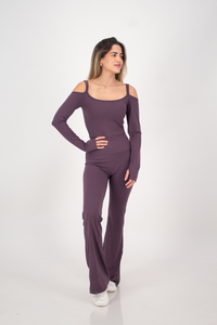 Hype Purple Long Sleeve Jumpsuit