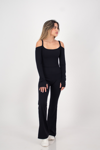 Hype Black Long Sleeve Jumpsuit