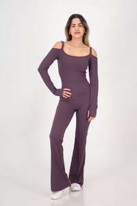 Hype Purple Long Sleeve Jumpsuit