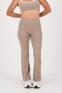 Contrast Taupe Brown Flare Pants