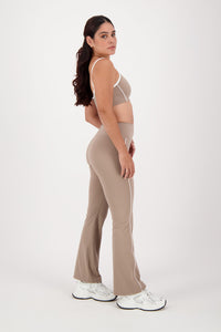 Contrast Taupe Brown Flare Pants