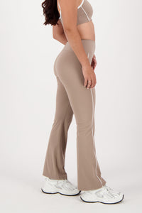 Contrast Taupe Brown Flare Pants