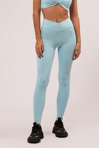 Twist Pocket Blue Leggings