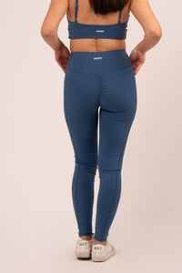 Twist Pocket Blue Leggings