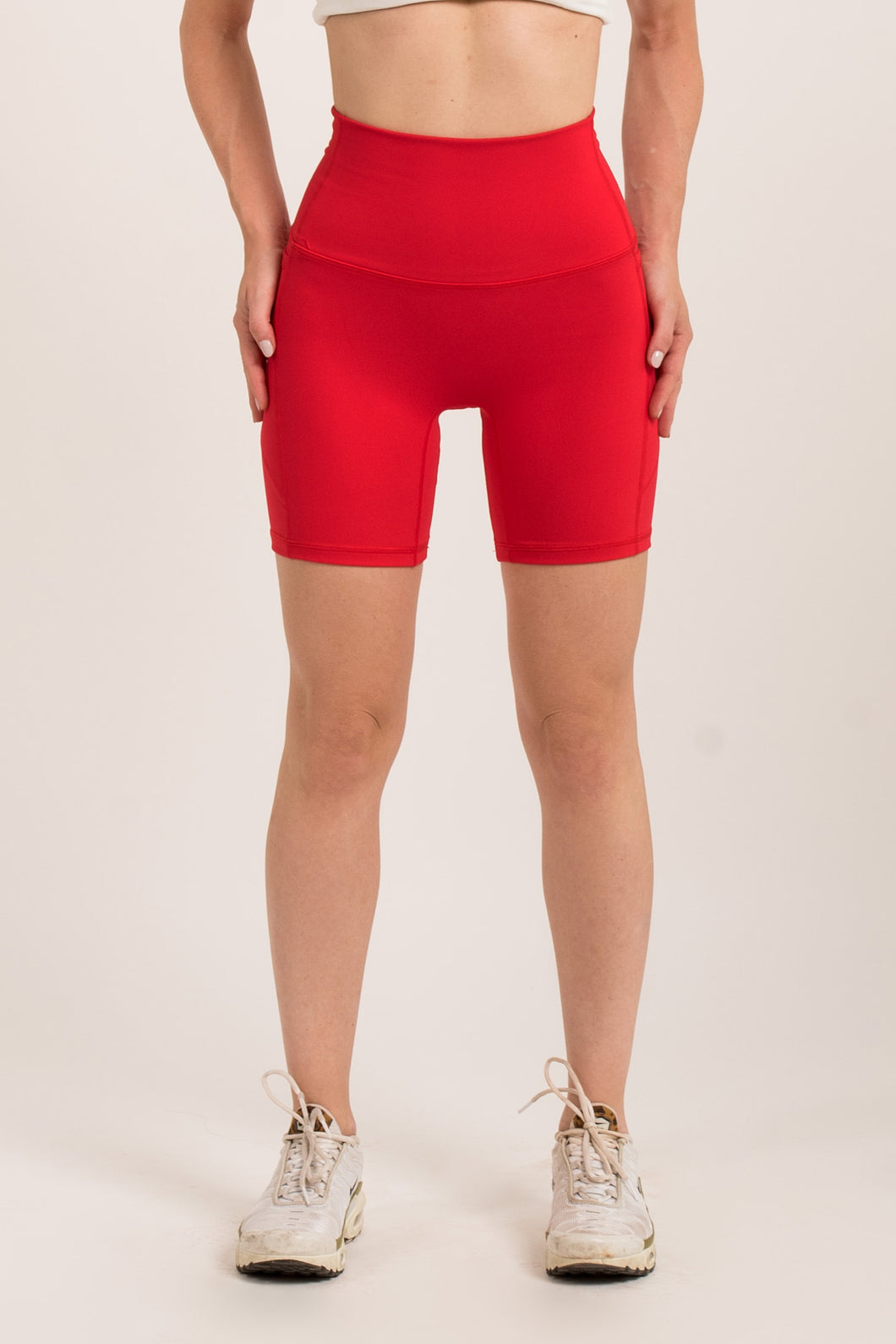 Solid Pocket Red Short