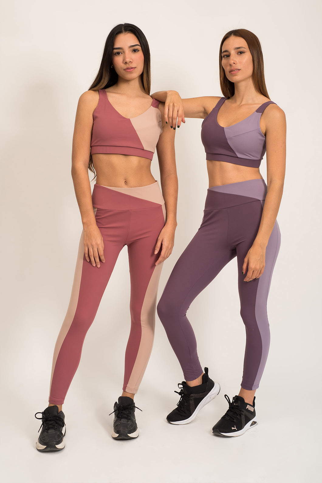 Color Block Purple Leggings