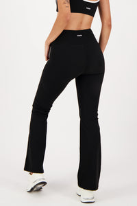 Contrast True Black Flare Pants