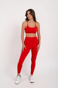 Blossom Apple Red Leggings