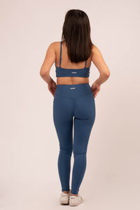 Twist Pocket Blue Leggings