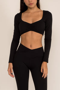 Adapt Long Sleeve Black Top