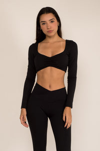 Adapt Long Sleeve Black Top