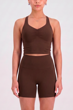 Cargar imagen en el visor de la galería, Solid Scrunch Chocolate Brown Tank Top
