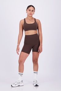Solid Cross Chocolate Brown  Top
