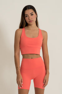 Solid Coral Sunrise Top