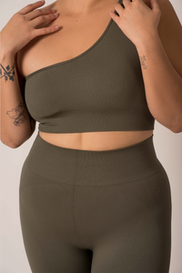 Ribbed Seamless Olive Leggings