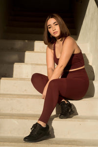 Solid Leggings Wine Red