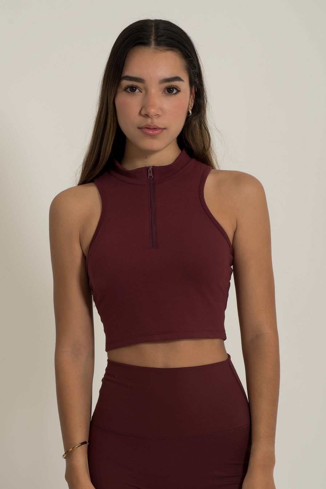 Zip Vest Wine Top