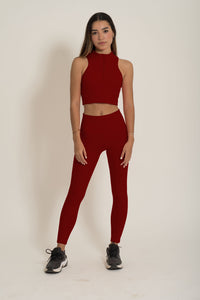 Zip Vest Crimson Red Top