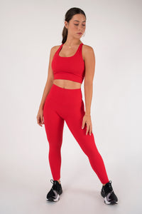 Solid Leggings Cherry Red