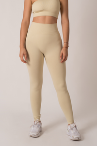 Ribbed Seamless Butter Cup Cream Leggings