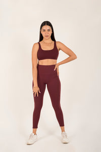 Solid Leggings Wine Red